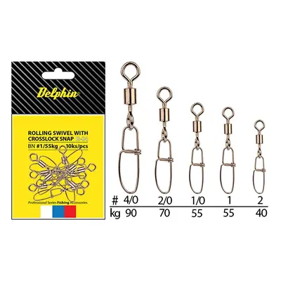 Delphin obratlík s karabinou rolling swivel with crosslock snap b-04 - ks-velikost 1 / nosnost 5