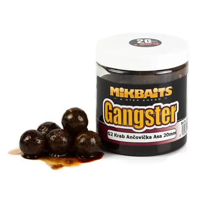 Mikbaits boilies v dipu gangster g2 krab ančovička asa 250 ml - 20 mm