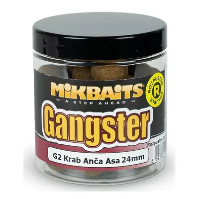 Mikbaits rozpustné boilies gangster g2 krab ančovička asa 250 ml - 24 mm