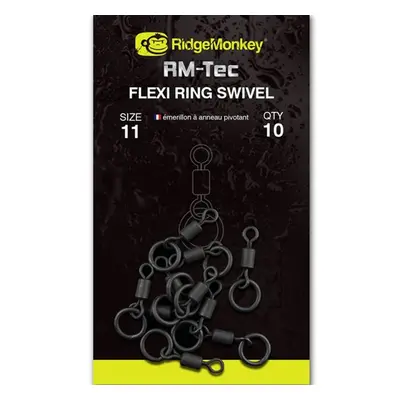 Ridgemonkey obratlík rm-tec flexi ring swivel 10 ks - velikost 11