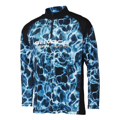 Savage gear tričko marine uv long sleeve tee sea blue - xl