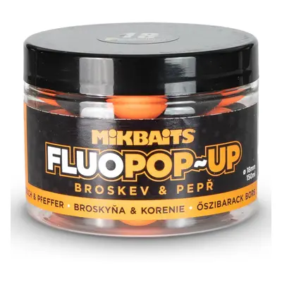 Mikbaits plovoucí boilie fluo broskev pepř 150 ml - 18 mm