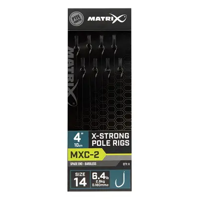 Matrix návazec mxc-2 x-strong pole rig barbless 10 cm - size 14 0,18 mm