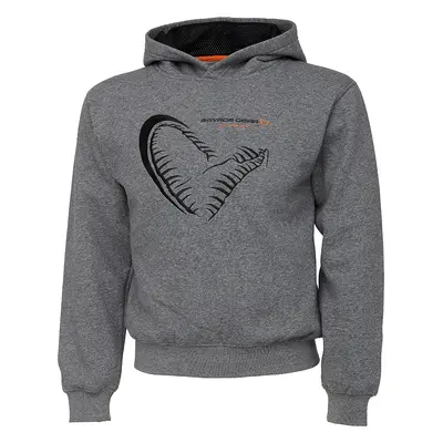 Savage gear mikina junior jaw hoodie grey melange - let