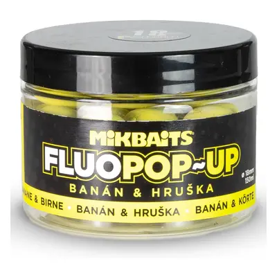 Mikbaits plovoucí boilie fluo banán hruška 150 ml - 18 mm