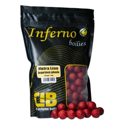 Carp inferno boilies nutra line jogurtová jahoda - 1 kg 20 mm