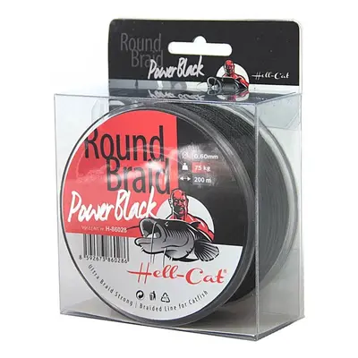 Hell-cat splétaná šňůra round braid power black 200 m-průměr 0,70 mm / nosnost 85 kg