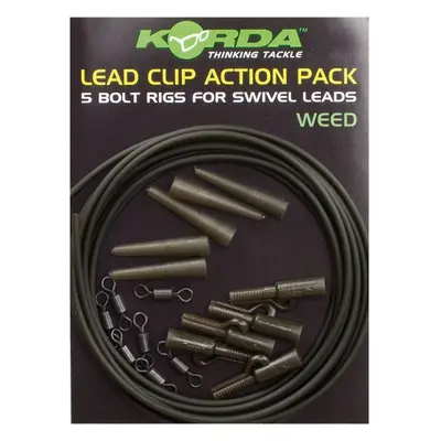 Korda montáž lead clip action pack 5 ks-silt