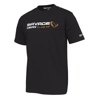 Savage gear triko signature logo t shirt black ink - s