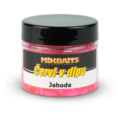 Mikbaits červi v dipu 50 ml - jahoda