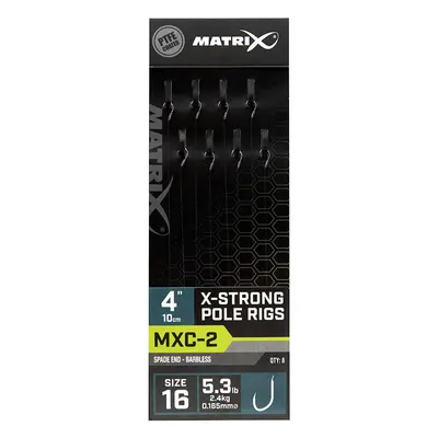 Matrix návazec mxc-2 x-strong pole rig barbless 10 cm - size 16 0,165 mm