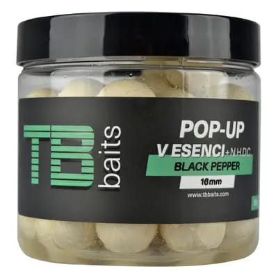 Tb baits plovoucí boilie pop-up white black pepper + nhdc 65 g-16 mm