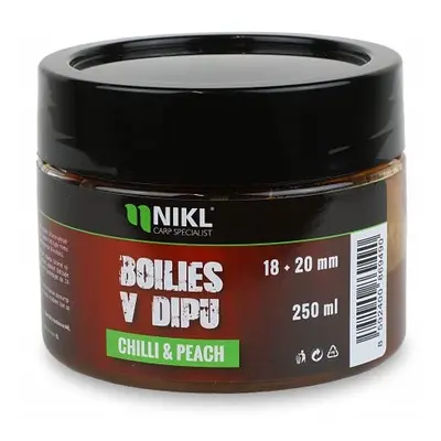 Nikl boilie v dipu 250 g 18/20 mm - chilli & peach