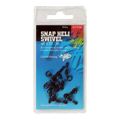 Giants fishing obratlík swivel snap heli uk.4 vel.8 eu 10 ks