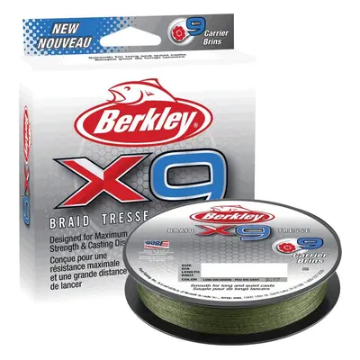 Berkley splétaná šňůra x9 low vis green-průměr 0,43 mm / nosnost 59,7 kg