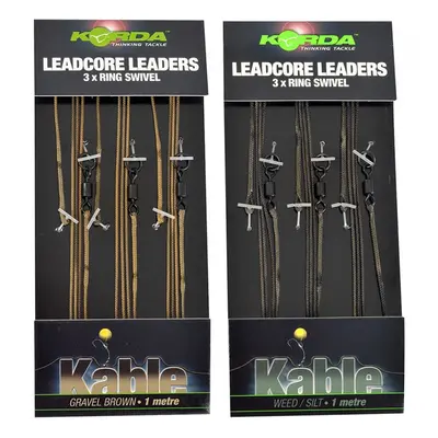 Korda olověná montáž ring swivel leadcore leader 3ks-weed/silt