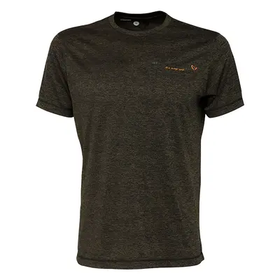 Savage gear triko fighter stretch t shirt burnt olive melange - l