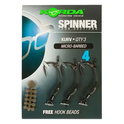 Korda háčky spinner hook sections kurv barbless-velikost 4