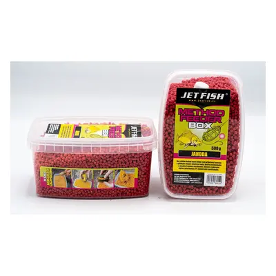 Jet fish pelety feeder method box 500 g - jahoda