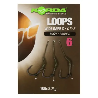 Korda hotové návazce loop rigs df wide gape barbless 8,2 kg-háček 8