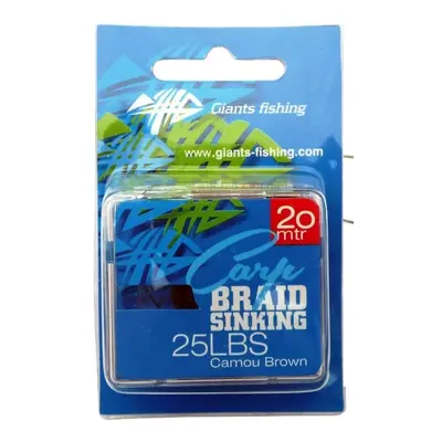 Giants fishing návazcová šňůrka carp braid sinking 20 m camou brown-nosnost 25 lb