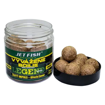 Jet fish vyvážené boilie legend range žlutý impuls ořech javor 250 ml - 24 mm