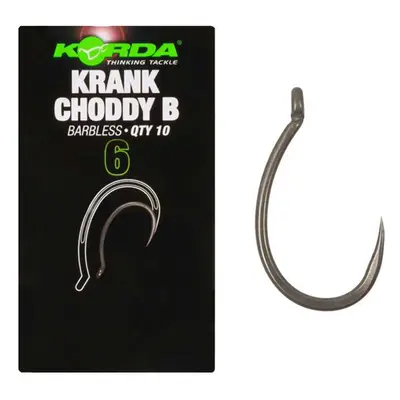 Korda háčky krank choddy hook barbless - velikost 4