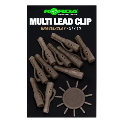 Korda závěsky multi lead clip - gravel/clay