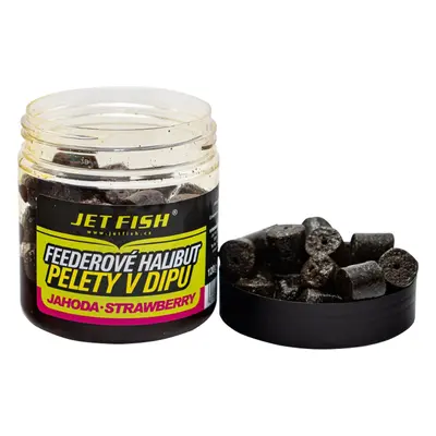 Jet fish feederové halibut pelety v dipu 12 mm 120 g-jahoda