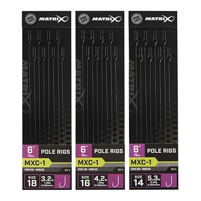 Matrix návazec mxc-1 6” pole rigs - velikost háčku 18 nosnost 1,4 kg