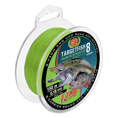 Wft splétaná šňůra targetfish 8 chartreuse 150 m zelená - 0,18 mm - 13 kg