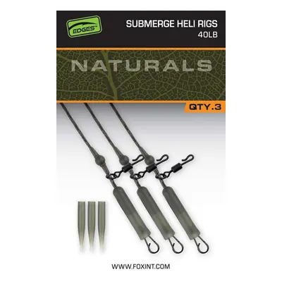 Fox montáž naturals submerged heli rigs leaders 75 cm 3 ks - 40 lb