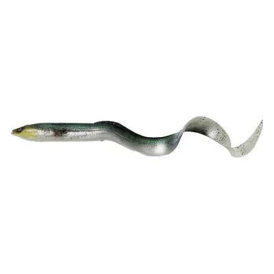 Savage gear gumová nástraha 3d real eel bulk green silver - 15 cm 12 g