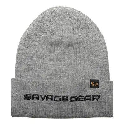 Savage gear čepice fold up beanie one size light grey melange