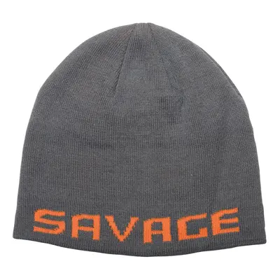 Savage gear čepice logo beanie one size rock grey orange