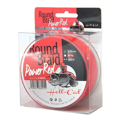 Hell-cat splétaná šňůra round braid power red 200 m-průměr 0,50 mm / nosnost 57,50 kg