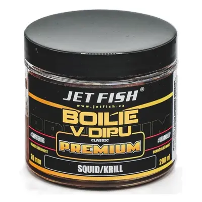 Jet fish boilie v dipu premium clasicc 200 ml 20 mm - squid krill