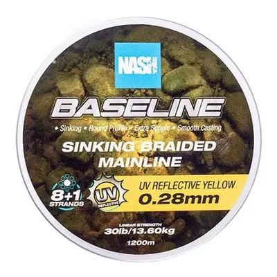 Nash splétaná šňůra baseline sinking braid uv yellow 1200 m - 0,28 mm 13,6 kg