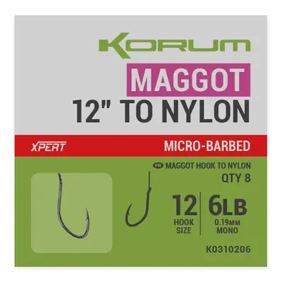 Korum návazce xpert maggot barbed to nylon 30 cm - #16 0,15 mm 4 lb