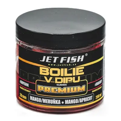 Jet fish boilie v dipu premium clasicc 200 ml 20 mm - mango meruňka