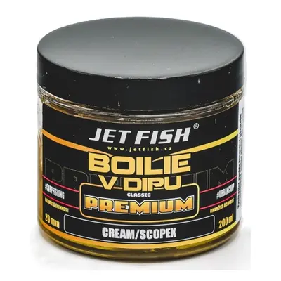 Jet fish boilie v dipu premium clasicc 200 ml 20 mm - cream scopex