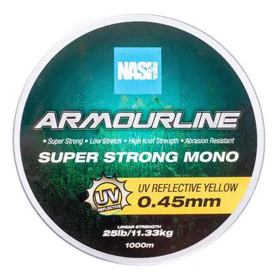 Nash vlasec armourline super strong mono uv yellow 1000 m - 0,45 mm 11,33 kg