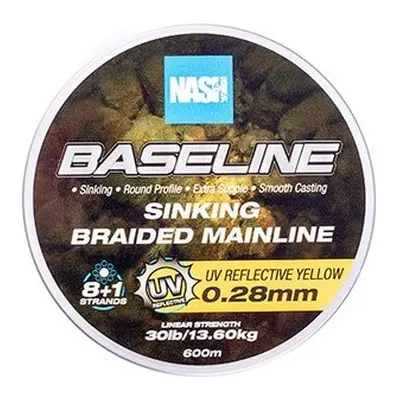 Nash splétaná šňůra baseline sinking braid uv yellow 600 m - 0,28 mm 13,6 kg