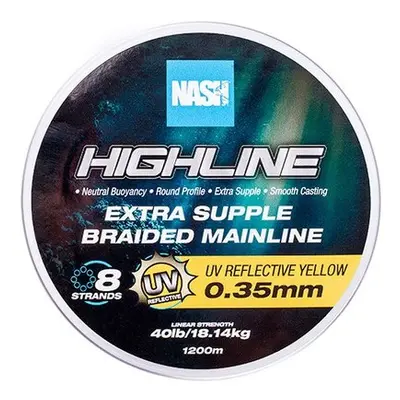 Nash splétaná šňůra highline extra supple braid uv yellow 1200 m - 0,35 mm 18,14 kg