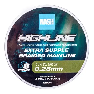 Nash splétaná šňůra highline extra supple braid green 1200 m - 0,28 mm 15,87 kg