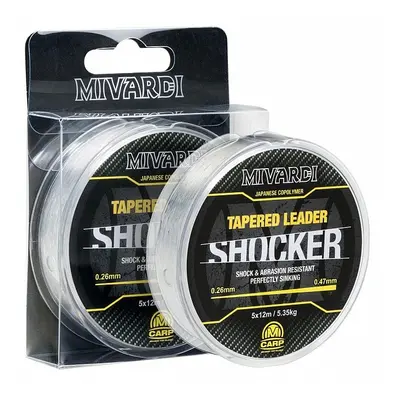 Mivardi šokový vlasec shocker tapered leader čirá 5x12 m-průměr 0,30-0,47 mm / nosnost 8,65 kg