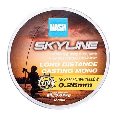 Nash vlasec skyline mono uv yellow 1000 m - 0,26 mm 3,62 kg