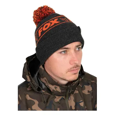 Fox čepice collection bobble black orange