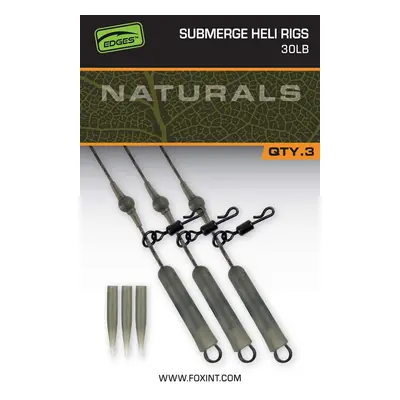 Fox montáž naturals submerged heli rigs leaders 75 cm 3 ks - 30 lb