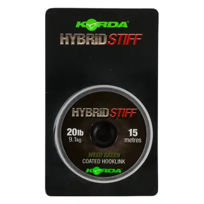 Korda návazcová šňůra hybrid stiff 20 lb 15 m - weed green